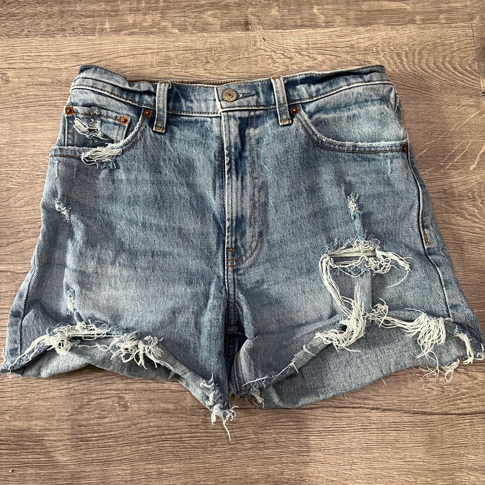 Abercrombie high rise jean shorts